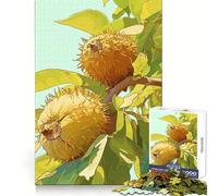 Illustration de châtaignes sur Une Branche Puzzle Adulte 1000 pièces Activité cérébrale Découpe précise Cadeau créatif Jeu de réflexion léger et Amusant (38x52cm)