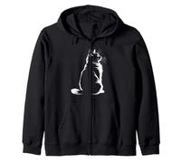 Illustration de Chaton pour Amoureux des Chats, Femmes, Mamans, Art Minimaliste Sweat à Capuche