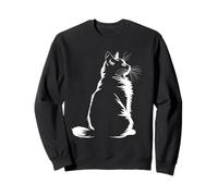 Illustration de Chaton pour Amoureux des Chats, Femmes, Mamans, Art Minimaliste Sweatshirt