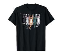 Illustration de Chats drôles Suspendus avec des Pattes T-Shirt