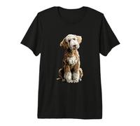 Illustration de Chien Bedlington Terrier du Foie et du Bronzage T-Shirt Haut de Gamme