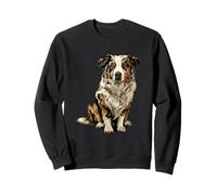 Illustration de Chien Berger Australien Tricolore Bleu Merle Sweatshirt