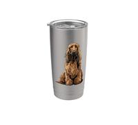 Illustration de chien de lévrier afghan rouge Gobelet isotherme en acier inoxydable double paroi