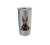 Illustration de chien Doberman Pinscher Dobermann Gobelet isotherme en acier inoxydable double paroi