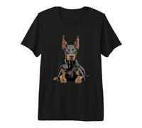 Illustration de Chien Doberman Pinscher Dobermann T-Shirt Haut de Gamme