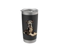 Illustration de chien dogue allemand noir et blanc Gobelet isotherme en acier inoxydable double paroi