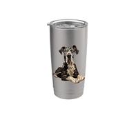 Illustration de chien dogue allemand noir et blanc Gobelet isotherme en acier inoxydable double paroi