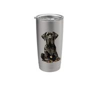 Illustration de chien dogue allemand noir Gobelet isotherme en acier inoxydable double paroi