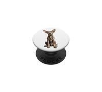 Illustration de Chien Pinscher Miniature Bleu et Brun Clair PopSockets PopGrip Adhésif