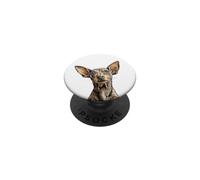 Illustration de Chien Pinscher Miniature Gris et Brun Clair PopSockets PopGrip Adhésif
