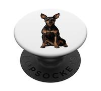 Illustration de Chien Pinscher Miniature PopSockets PopGrip Adhésif