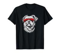 Illustration de chien portant des lunettes de soleil, simple et drôle noir T-Shirt