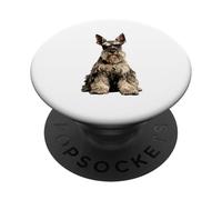 Illustration de Chien Schnauzer Standard argenté PopSockets PopGrip Adhésif