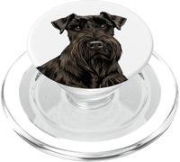 Illustration de Chien Schnauzer Standard Noir PopSockets PopGrip pour MagSafe
