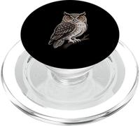 Illustration de Chouette Sage perchée Symbole de Sagesse et de Nature PopSockets PopGrip pour MagSafe