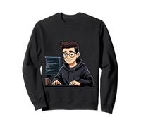 Illustration de Codage Nocturne du développeur ciblé Sweatshirt