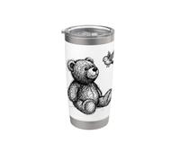 Illustration de croquis d'oiseau ours en peluche Gobelet isotherme en acier inoxydable double paroi