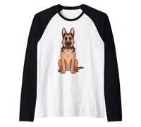 Illustration de Dessin animé de Chien Berger Allemand fidèle Manche Raglan