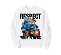 Illustration de Dessin animé de Voiture Classique Humoristique Respect Your Elders Sweatshirt