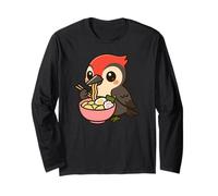 Illustration de Dessin animé Ramen Mangeant Un Oiseau Mignon Manche Longue