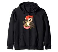 Illustration de Dessin animé Ramen Mangeant Un Oiseau Mignon Sweat à Capuche