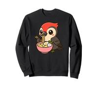 Illustration de Dessin animé Ramen Mangeant Un Oiseau Mignon Sweatshirt