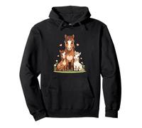 Illustration de Famille Chevaux avec Juments et Poulains Sweat à Capuche
