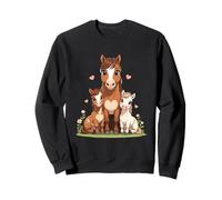 Illustration de Famille Chevaux avec Juments et Poulains Sweatshirt