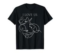 Illustration de Famille Cool Line Art Loving Dad and Mom Love Us T-Shirt