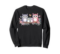 Illustration de Famille de hiboux Mignons avec Parents et Enfants Sweatshirt