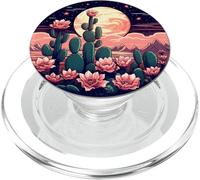 Illustration de Fleur du désert de Cactus Lunaire PopSockets PopGrip pour MagSafe
