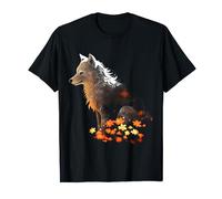Illustration de fleurs de loup blanc | Motif loup T-Shirt