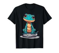 Illustration de Gecko Assis sur Un Rocher T-Shirt