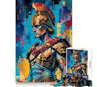 Illustration de Guerrier Romain Puzzle de 1000 pièces pour Adolescents Jeu de logique Stimulant Amusant en intérieur Bordure de qualité supérieure Cadeau mémorable (50x75cm)