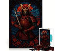 Illustration de Guerrier samouraï en vitrail, Puzzle de 1000 pièces pour Adultes, Jeu Intelligent Anti-Stress, Motif à Assembler, Surprise de Noël 38x52cm