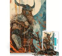 Illustration de Guerrier Viking Puzzle de 1000 pièces pour Adultes Jeu de réflexion Stimulant Découpe précise Alignement Parfait Activité Amusante en Famille Soirée Jeux (50x75cm)