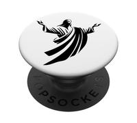 Illustration de Jésus-Christ Ombre à Bras Ouverts PopSockets PopGrip Adhésif