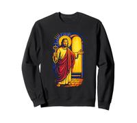 Illustration de Jésus Tenant Une clé, Design d'art chrétien Sweatshirt