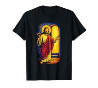 Illustration de Jésus Tenant Une clé, Design d'art chrétien T-Shirt