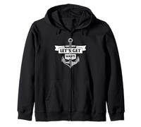 Illustration de Jeu de Mots Nautique avec Ancre Nautique « Lets Get Nauti » Sweat à Capuche