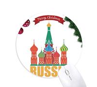illustration de la cathédrale de l'église russe de moscou tapis de souris en caoutchouc de sapin de noël