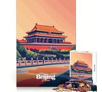 Illustration de la Cité Interdite de Pékin Puzzle de 1000 pièces pour Adultes Stimule la mémoire et la Force Détente agréable Découpe Fine Cadeau Symbolique (38x52cm)