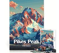 Illustration de la Montagne Pikes Peak Puzzle de 1000 pièces pour Adultes Puzzle Think Toy Home Enjoy Fine Cut Cadeau de Noël idéal (38x26cm)