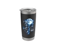 Illustration de la pleine lune des frères Howling Wolf Gobelet isotherme en acier inoxydable double paroi
