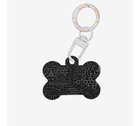 Illustration de la science abstraite, chimie, impression 3D, médaille mignonne en acrylique pour chiens, étiquettes d'identification double face en forme d'os avec porte-clés pour animaux de compagnie