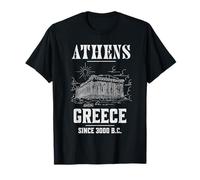 Illustration de l'Acropole d'Athènes Grèce Souvenir de Vacances Drôle T-Shirt