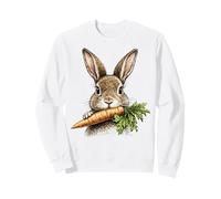 Illustration de Lapin Sauvage Tenant Une Carotte Sweatshirt