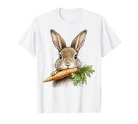 Illustration de Lapin Sauvage Tenant Une Carotte T-Shirt