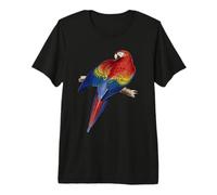 Illustration de l'ara écarlate perché sur Une Branche T-Shirt Haut de Gamme