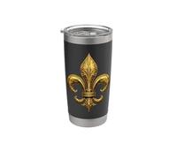 Illustration de l'emblème héraldique Fleur de Lis Gobelet isotherme en acier inoxydable double paroi